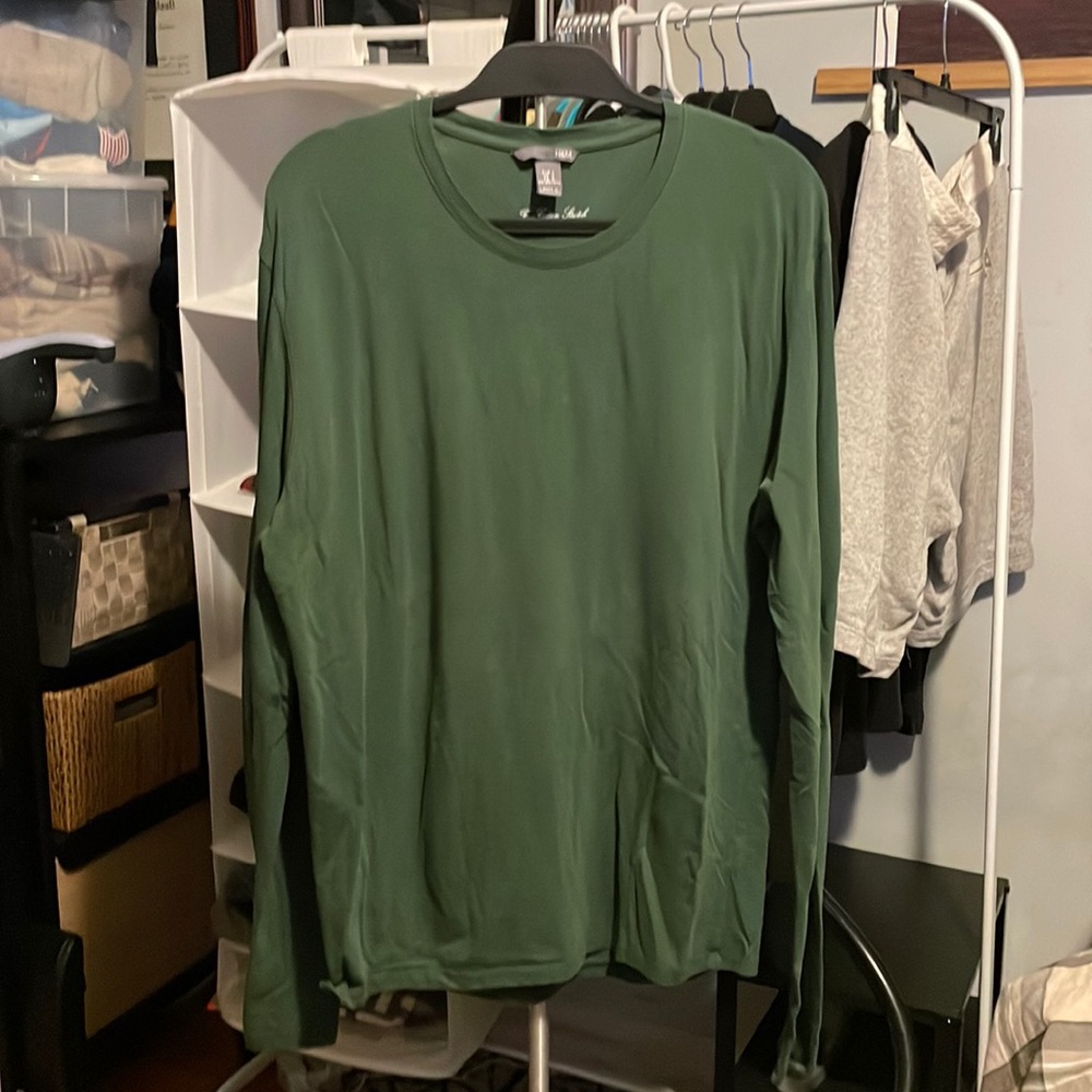 H&M Mens Green Longsleeve T-Shirt